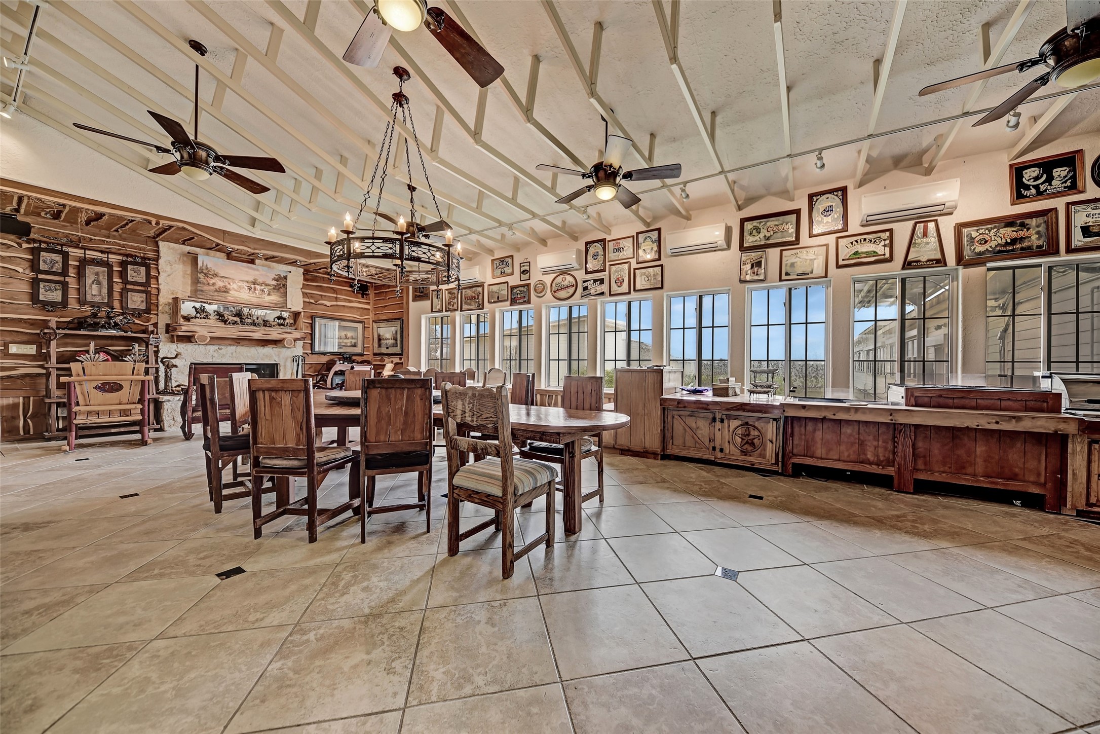 9950 Palestine Road Brenham, TX 77833 - Photo 31 of 49 Designed to entertain, this home has 4,000+ SF of commercial kitchen and commercial dining space. The commercial dining room features an extensive built-in serving area with salad station, dual cooling tables, 8 warmers, and plate and utensil storage.
