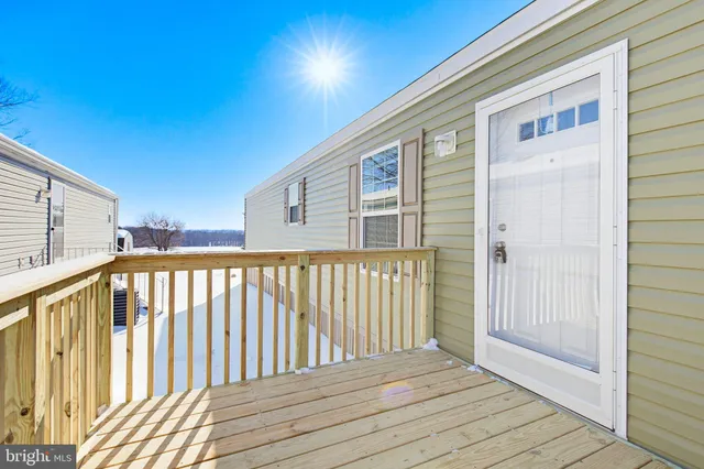 a view of wooden balcony