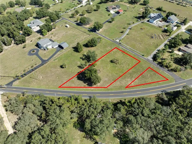 an aerial view of a swimming pool