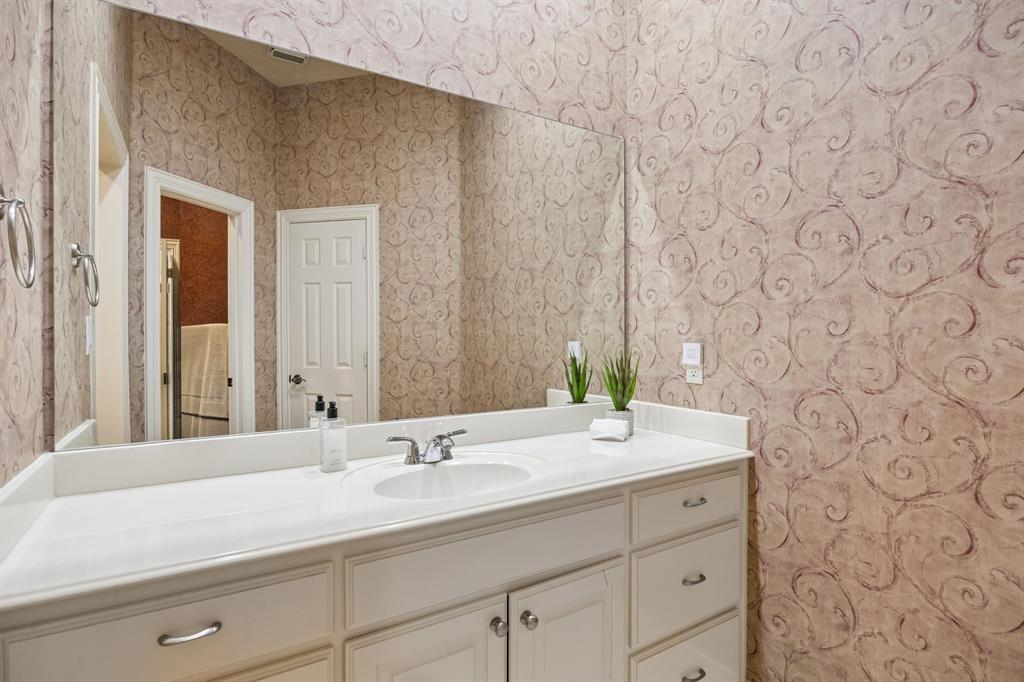 1135 Copper Canyon Road Copper Canyon, TX 76226 - Photo 36 of 40 Beautifully Designed Shared Bath With Wallpaper Detail