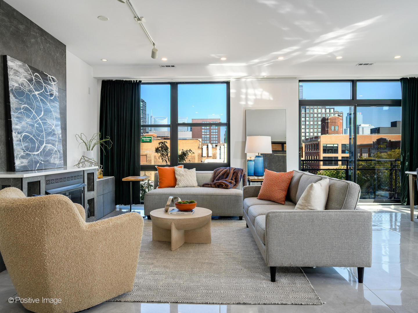 1260 West Washington Boulevard, Unit 404 Chicago, IL 60607 - Photo 7 of 26 a living room with furniture and a large window