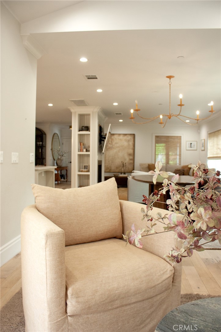 2159 Lorain Road San Marino, CA 91108 - Photo 12 of 48 a living room with furniture kitchen view and a chandelier