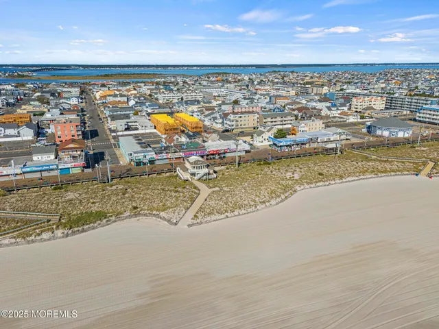 an aerial view of a house with a outdoor space