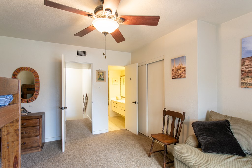 541 D Sand Bend Kerrville, TX 78028 - Photo 29 of 41 a view of a livingroom with furniture and a ceiling fan