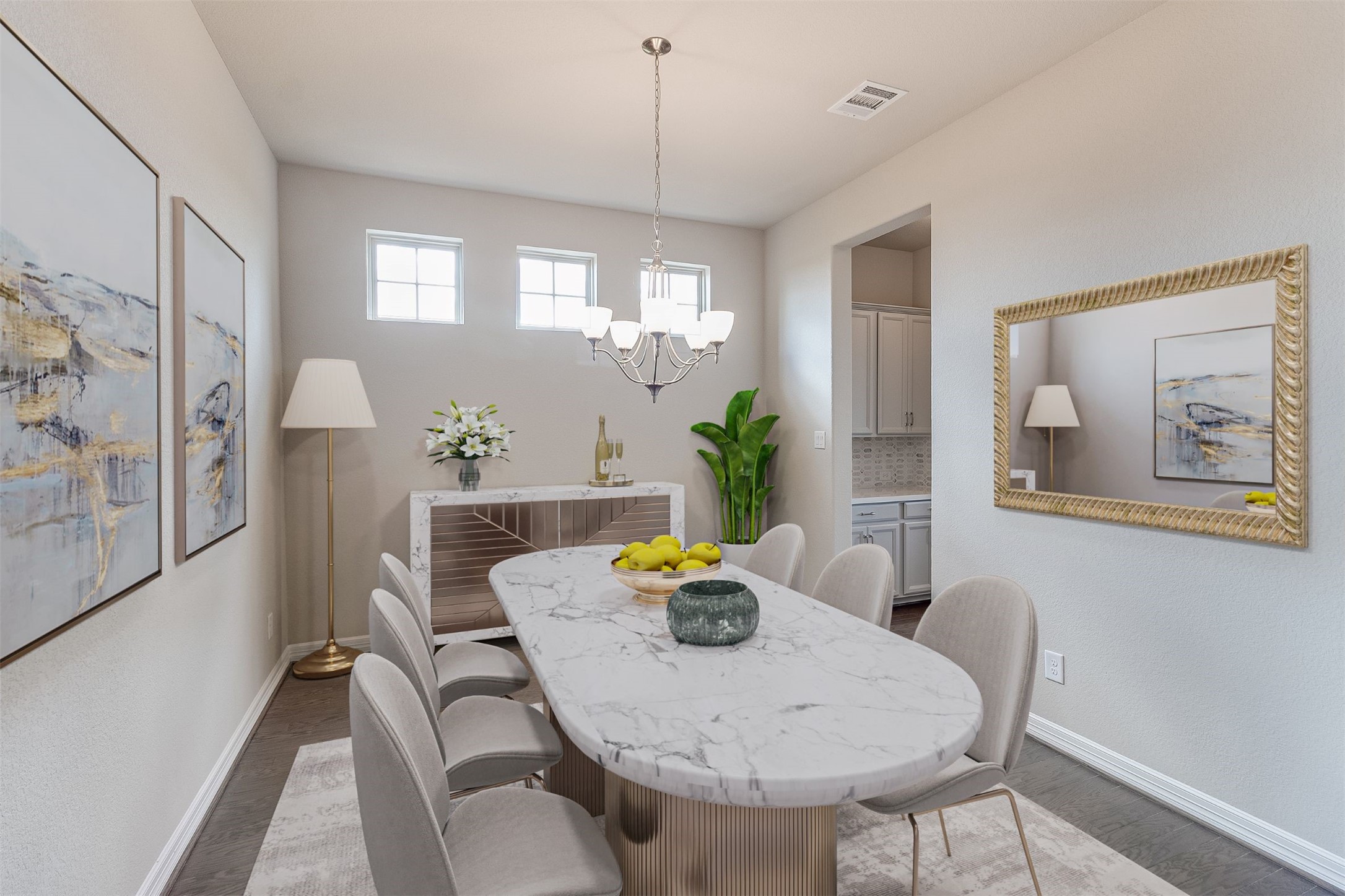 7907 Jasper Meadows Way Angleton, TX 77515 - Photo 6 of 34 a view of a dining room with furniture and chandelier