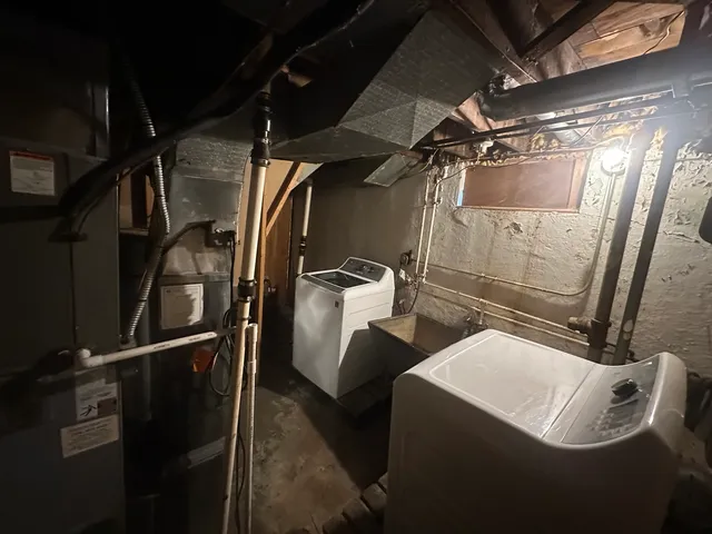 a close up of storage and utility room