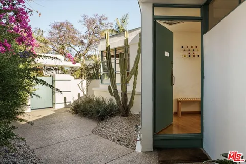 a view of a potted plants in front of a door