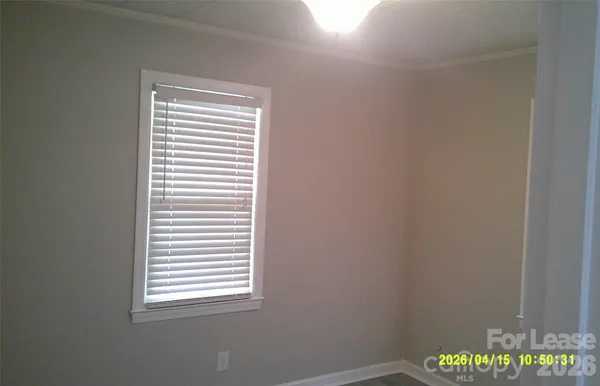 a view of a small space with a window