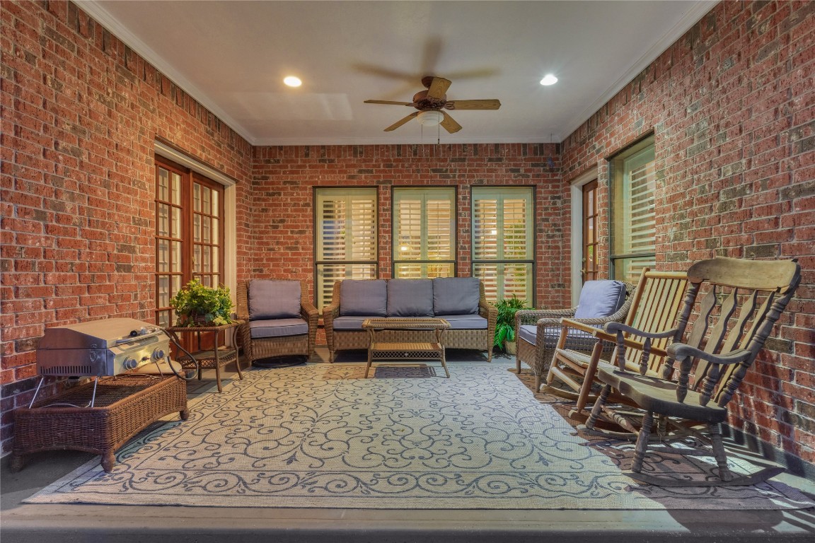 27 Bent Tree Lane Montgomery, TX 77356 - Photo 41 of 50 The inviting back patio serves as an extension of the living space, creating the perfect place to gather, grill, and soak in the stunning golf course scenery.