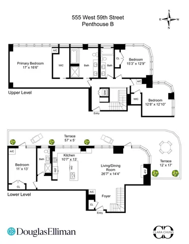 $4,990,000 | 555 West 59th Street, Unit PHB | Upper West Side
