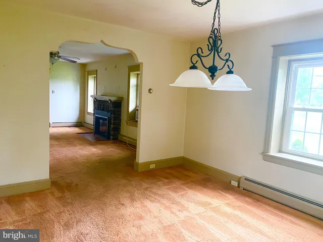 a view of a livingroom with a window