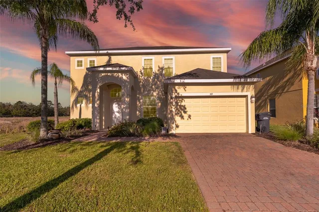 a view of a house with a patio