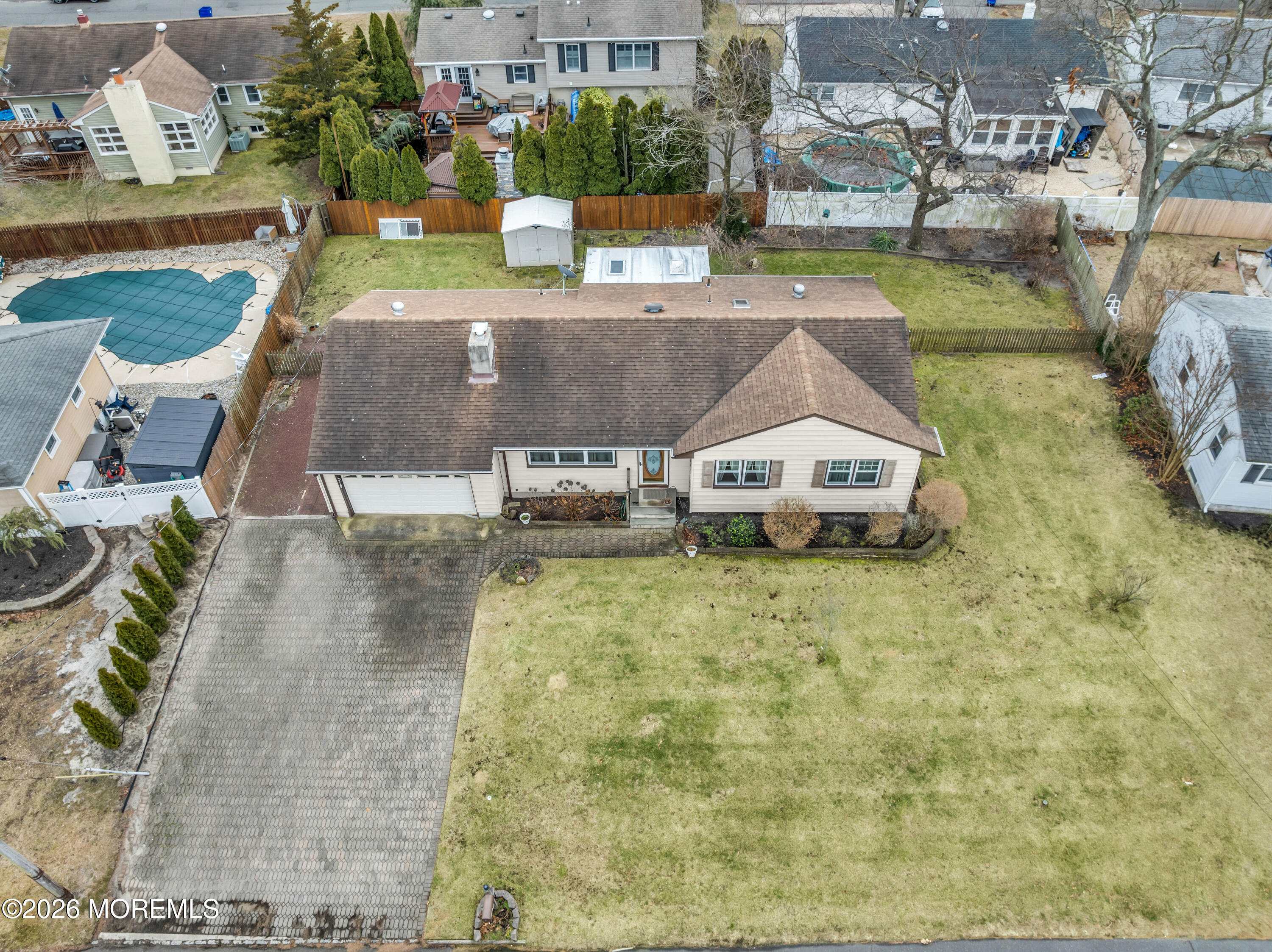 511 Robin Hood Road Brick, NJ 08724 - Photo 24 of 30 an aerial view of a house with swimming pool and ocean view