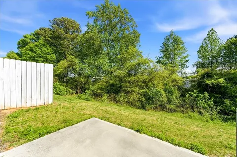 a view of a backyard with plants
