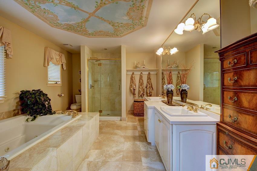 68 Harbourton Woodsville Road Pennington, NJ 08534 - Photo 19 of 25 a spacious bathroom with a double vanity sink a mirror and shower