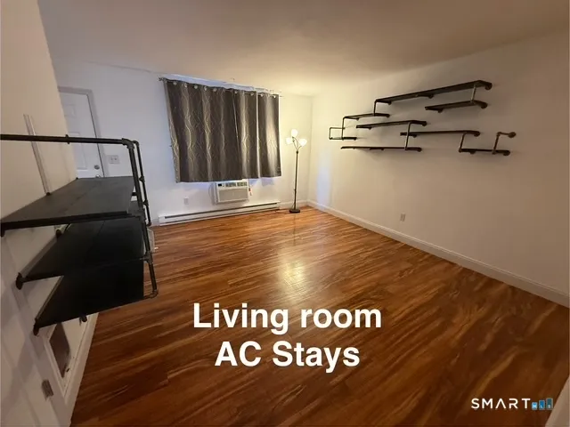 a view of a black and white wall