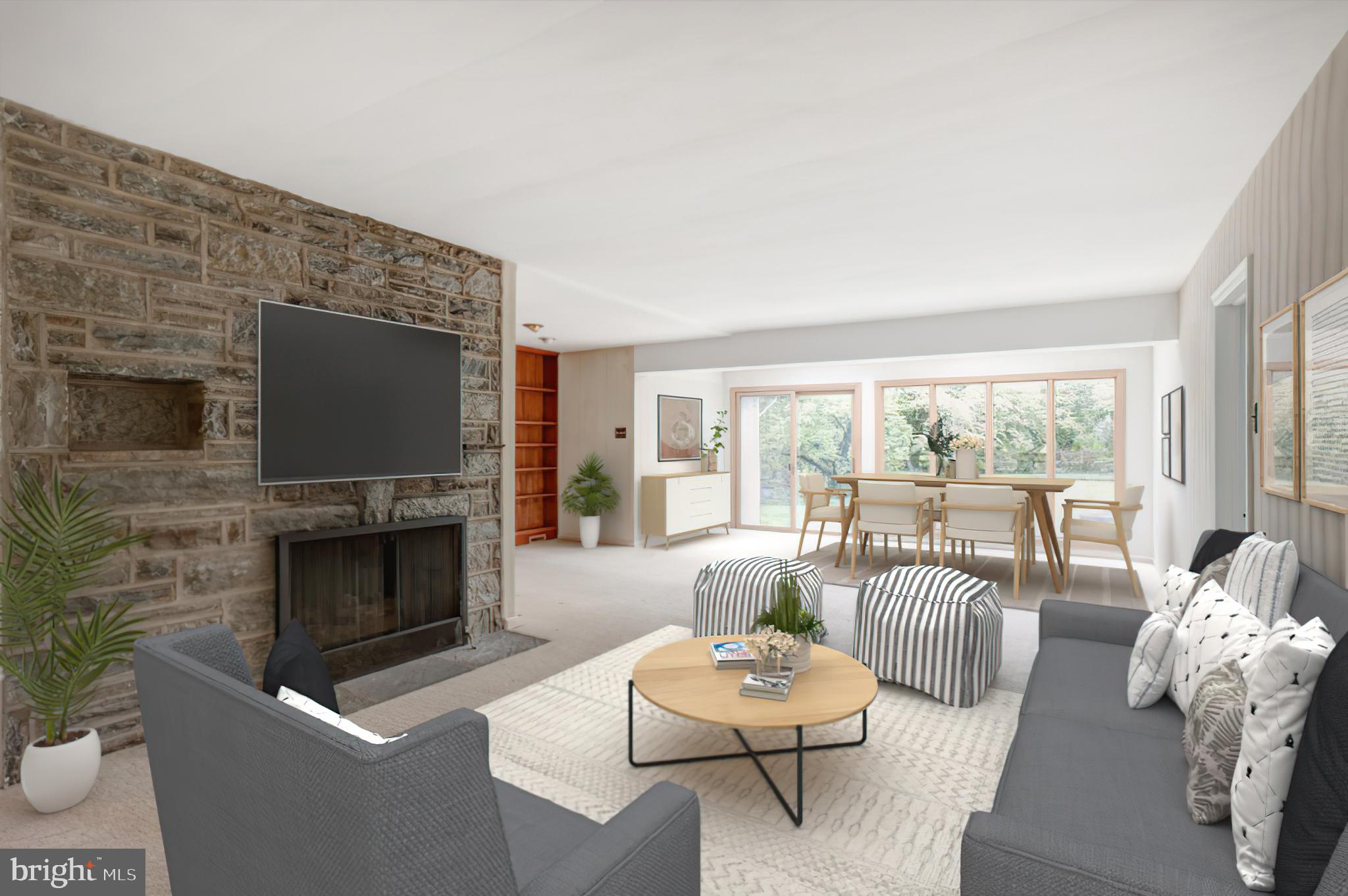 1307 Church Road Oreland, PA 19075 - Photo 6 of 28 Living room with view to rear yard