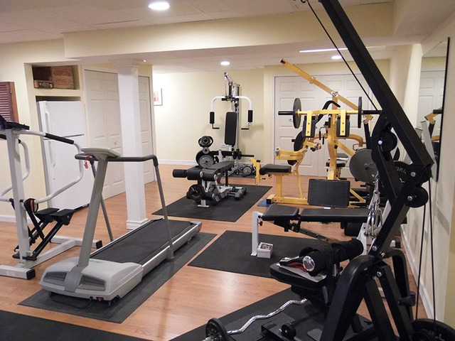 496 Lewis Road Geneva, IL 60134 - Photo 15 of 18 a room with gym equipment and wooden floor