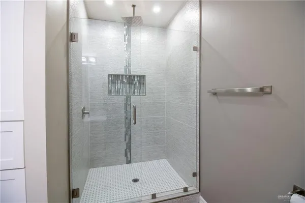 a bathroom with a shower