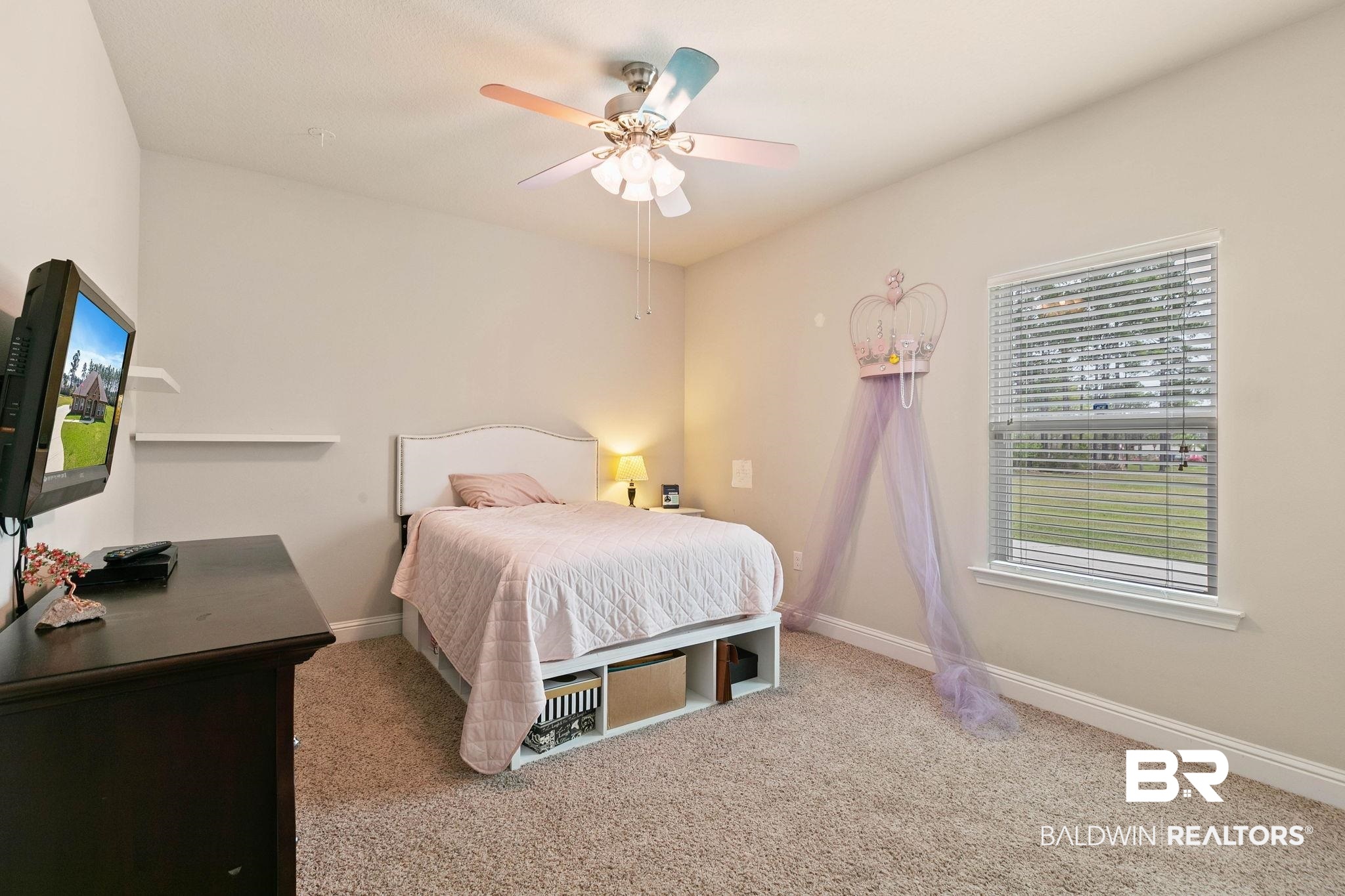 12750 B Jenkins Pit Road Daphne, AL 36527 - Photo 49 of 89 Carpeted bedroom featuring baseboards and ceiling fan
