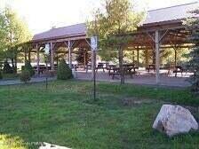 11 Cheilo Path Pocono Lake, PA 18347 - Photo 3 of 20 a view of a backyard with table and chairs potted plants and a large tree