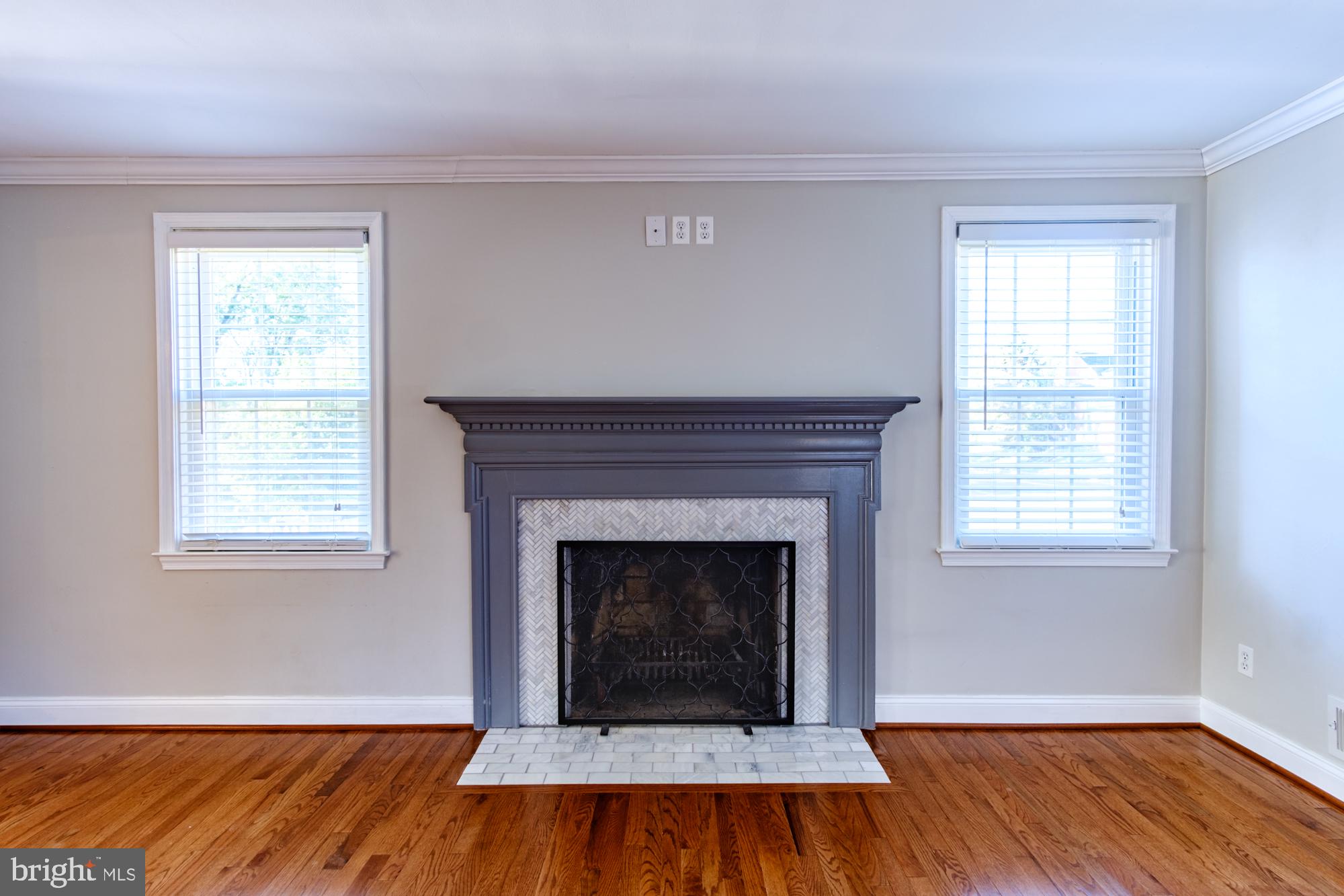 8501 Pleasant Plains Road Baltimore, MD 21286 - Photo 19 of 53 a living room with a fireplace and wooden floor