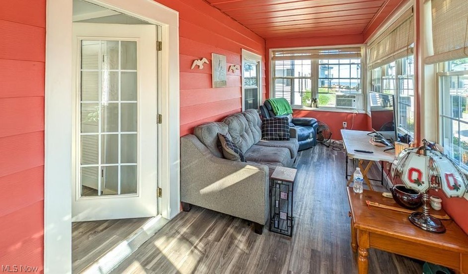 41 Poplar Street Huron, OH 44839 - Photo 23 of 37 Sunroom featuring wooden ceiling and wood style flooring