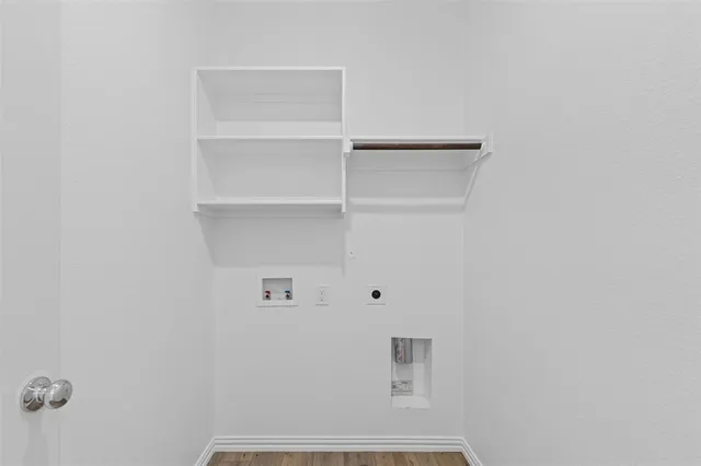 a view of small space with racks on the wall