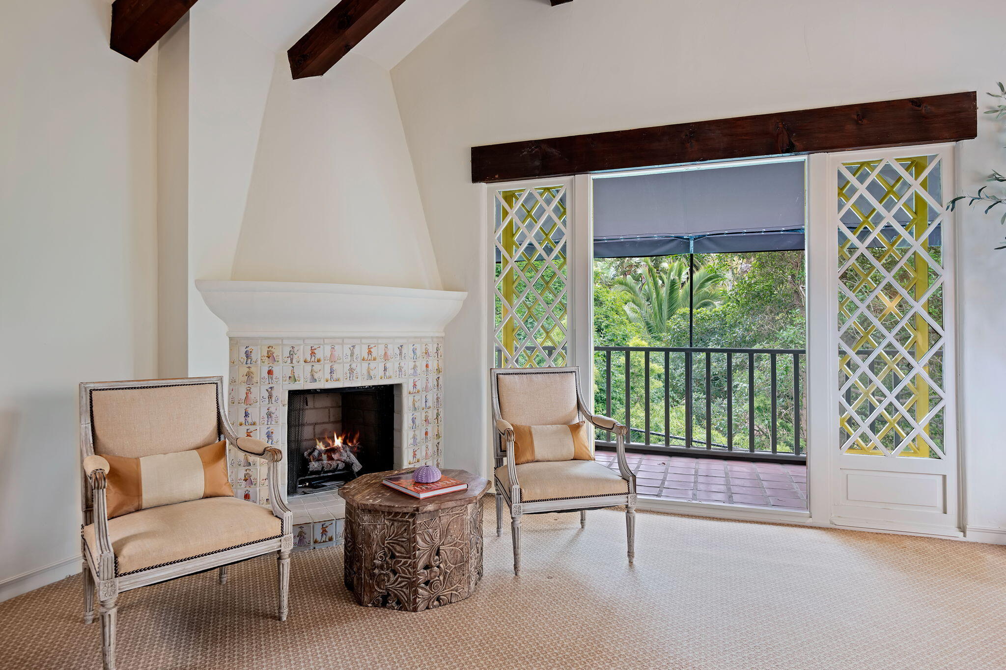 2040 Mission Ridge Road Santa Barbara, CA 93103 - Photo 26 of 38 a living room with furniture and a fireplace