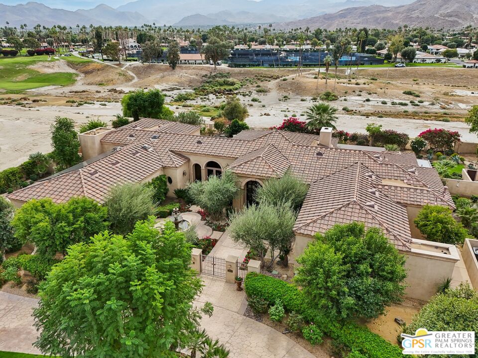 20 Clancy Lane Estates Rancho Mirage, CA 92270 - Photo 70 of 75 an aerial view of a city with lots of residential buildings and ocean view in back