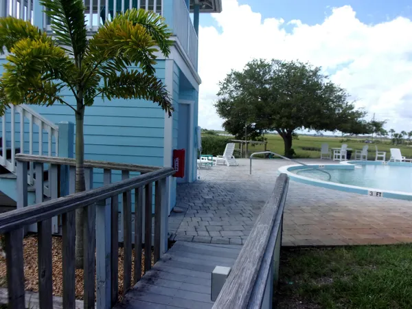a view of a deck