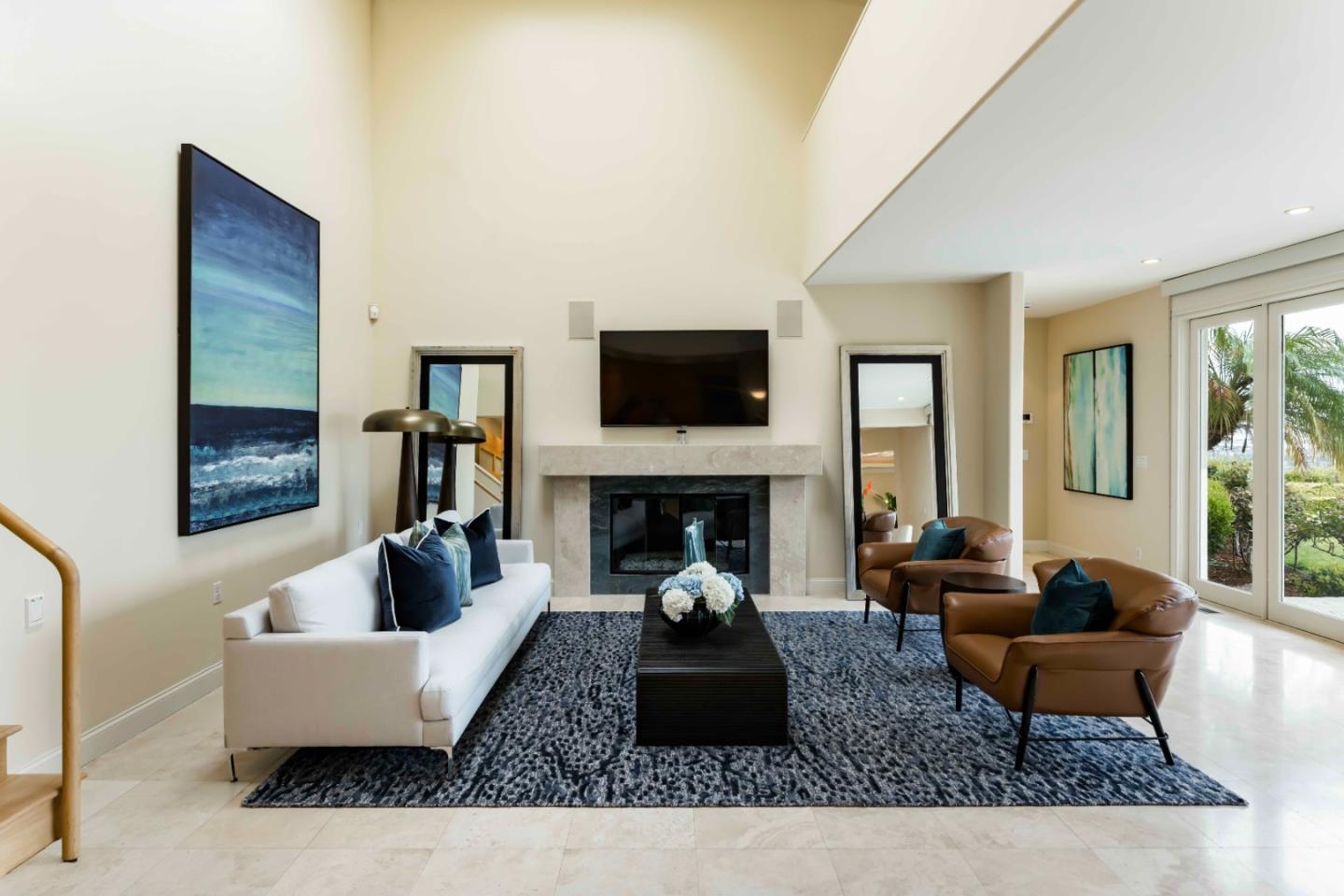 199 Hardwick Road Woodside, CA 94062 - Photo 8 of 37 a living room with furniture and a fireplace