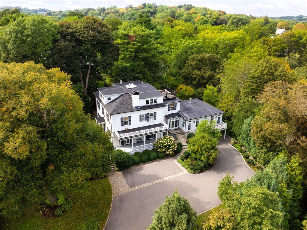 371 Walnut Street Brookline, MA 02445 - Photo 39 of 40 an aerial view of a house with a garden