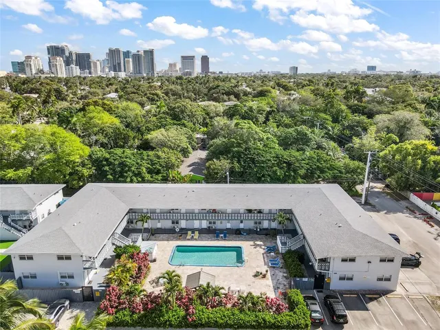 an aerial view of a house