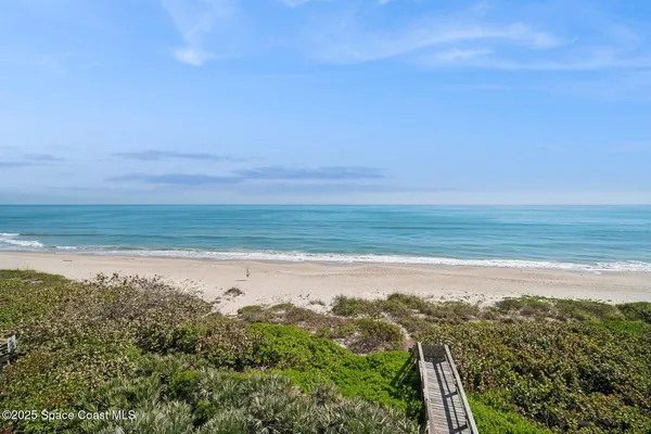 a view of an ocean and beach