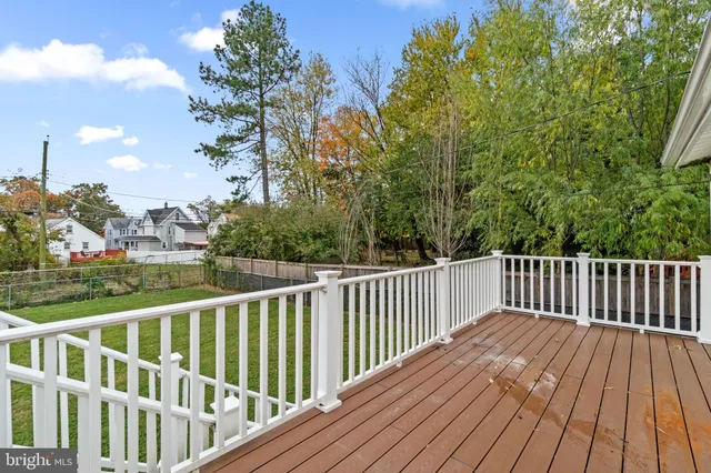 a view of a wooden roof deck