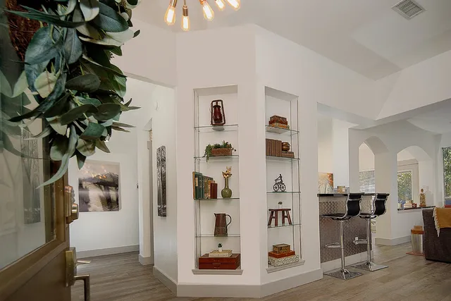 a view of livingroom with furniture and wooden floor
