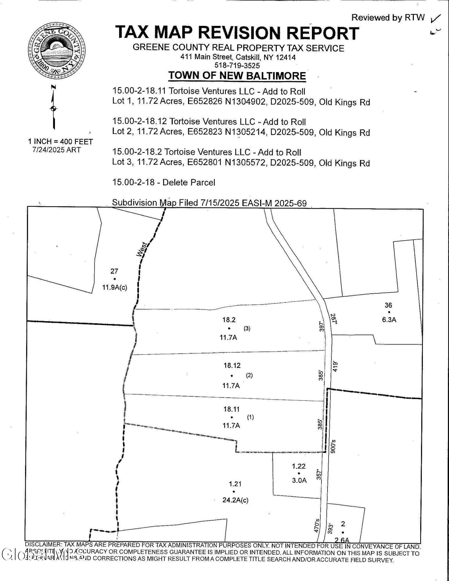 L18.12 Old Kings Road Hannacroix, NY 12087 - Photo 10 of 10 Tortoise Ventures Subdivision New Tax Ma