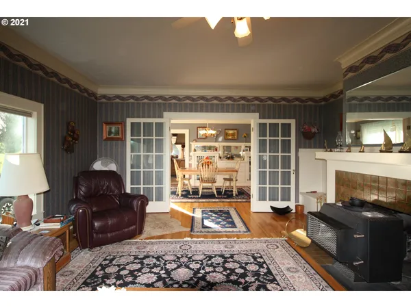 a living room with furniture