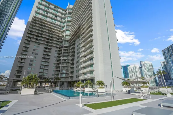 a view of a tall building