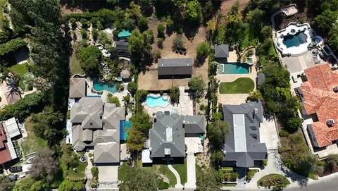 an aerial view of multiple house