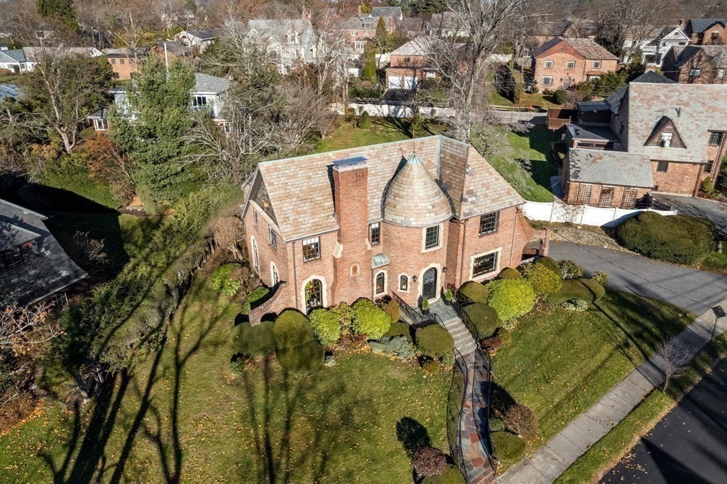 48 Gralynn Road Newton, MA 02459 - Photo 26 of 30 an aerial view of a residential apartment building with a yard