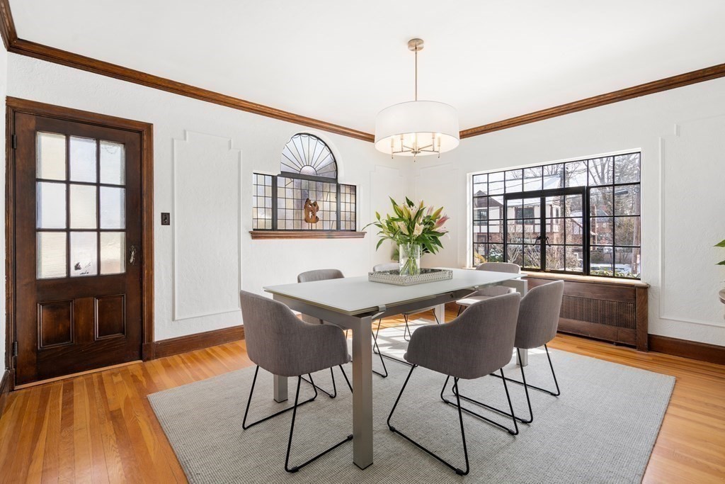48 Gralynn Road Newton, MA 02459 - Photo 9 of 30 a view of a dining room with furniture window and wooden floor