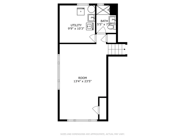 a picture of a bench in front of a door