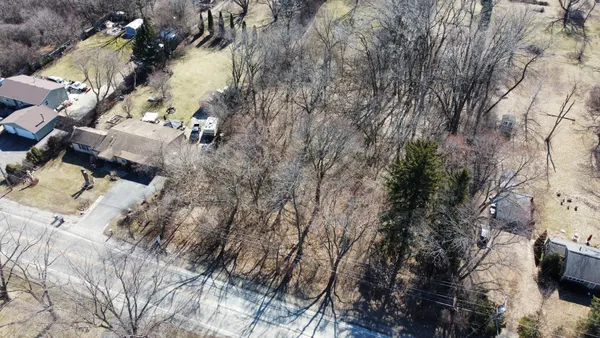 a view of a yard with trees
