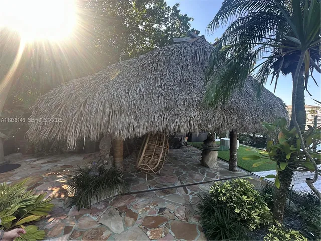 a backyard of a house with lots of green space