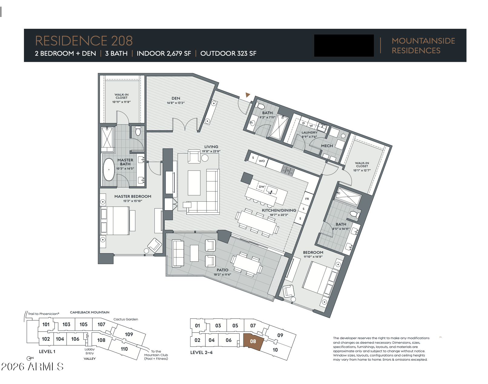 5000 North Camelback Ridge Drive, Unit 208 Scottsdale, AZ 85251 - Photo 53 of 53 a picture of a floor plan