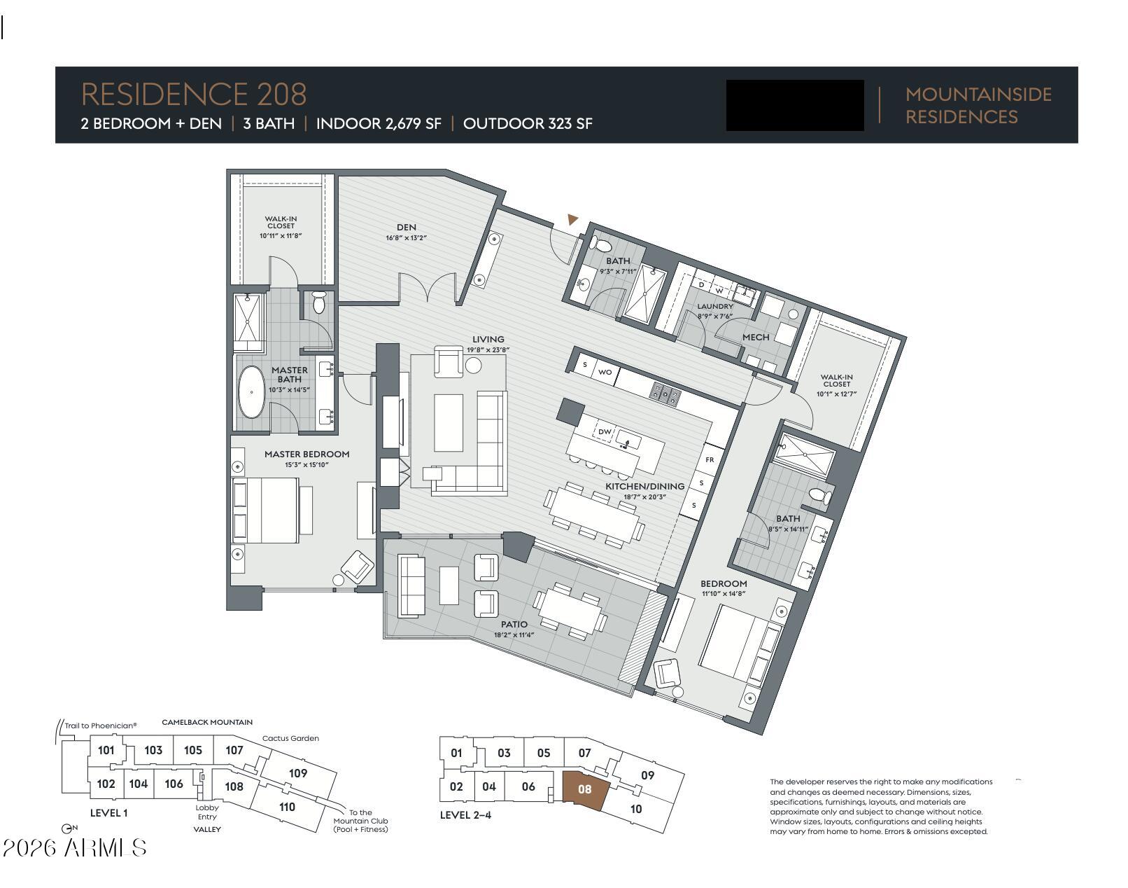 5000 North Camelback Ridge Drive, Unit 208 Scottsdale, AZ 85251 - Photo 37 of 53 a picture of a floor plan