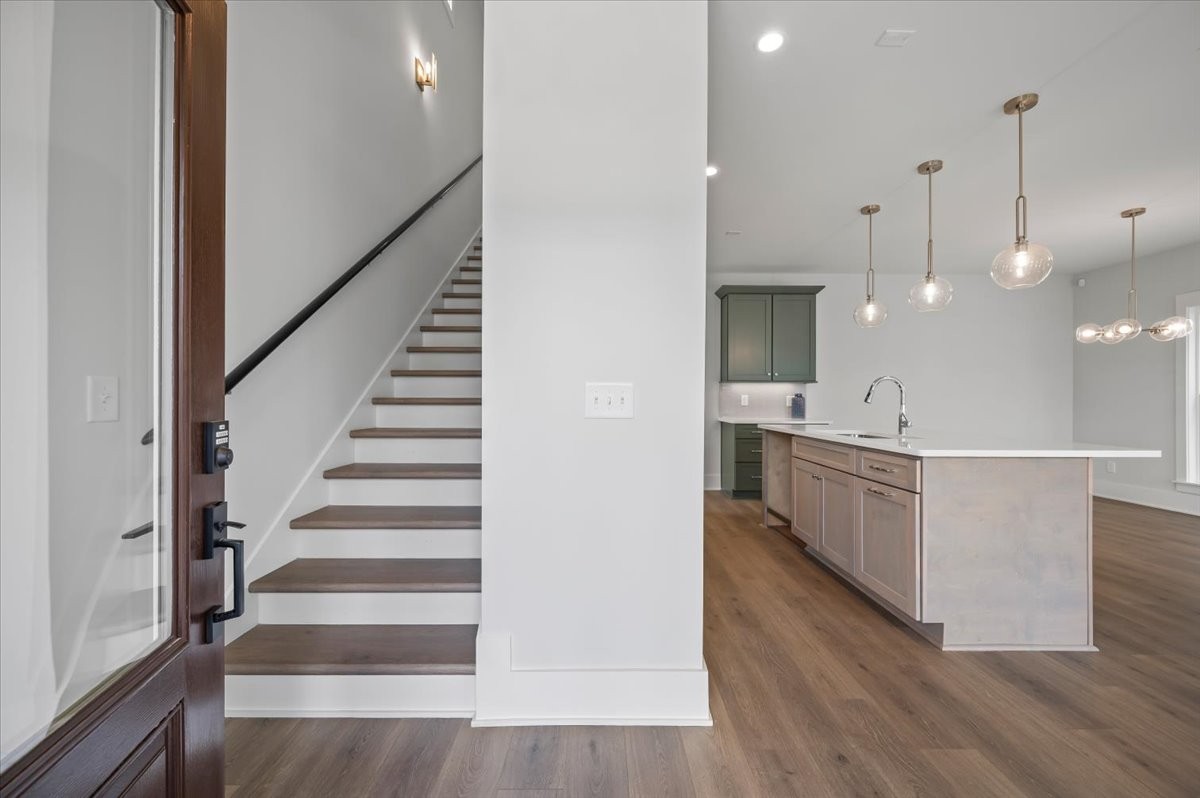 3045 B Hillside Road Nashville, TN 37207 - Photo 2 of 32 a view of a kitchen with wooden floor and a sink
