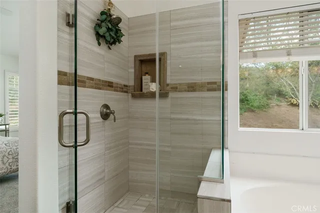 a bathroom with a shower
